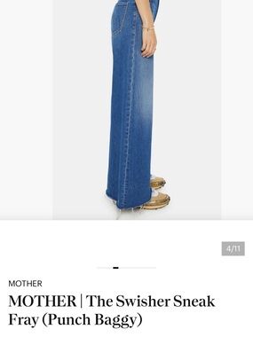 MOTHER Superior -Wide-Leg Frayed Hem Jeans